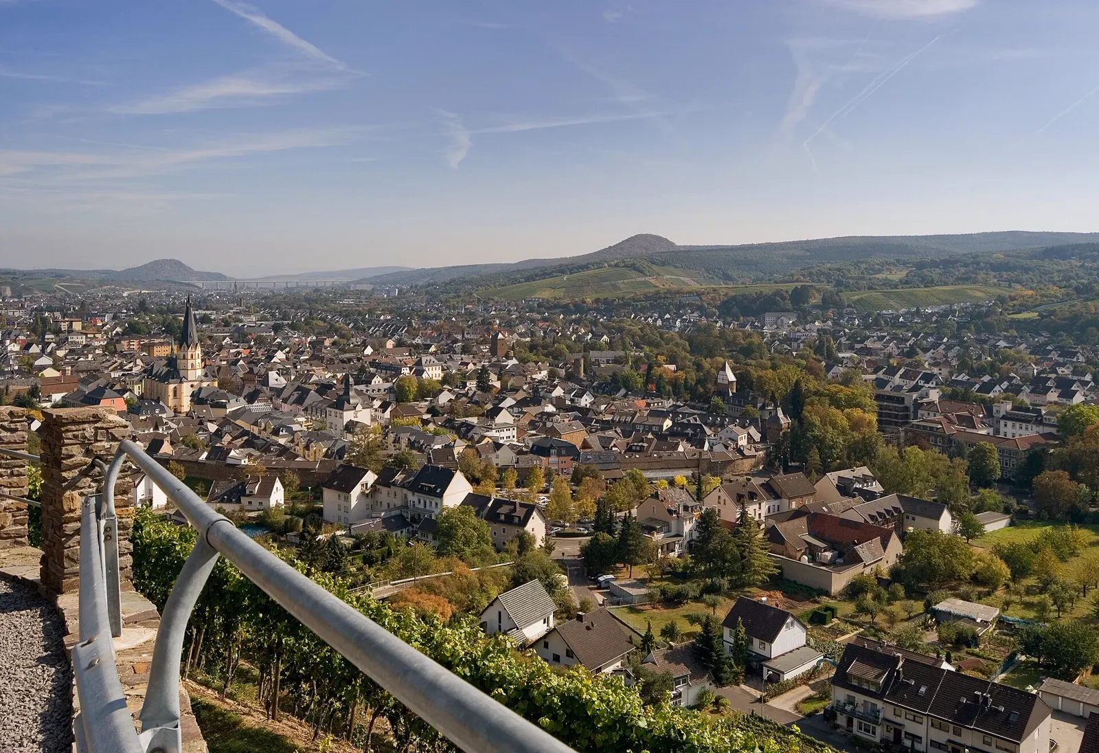 Blick vom Rotweinwanderweg über die Weinberge auf Ahrweiler